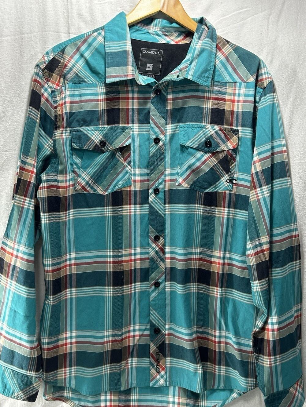 O’Neill Shirt XL Blue Plaid Men’s